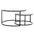 SAFAVIEH Elberta 2 Round Nesting Coffee Table - 43 L x 36 D x 18 H - 32Wx32Dx18H