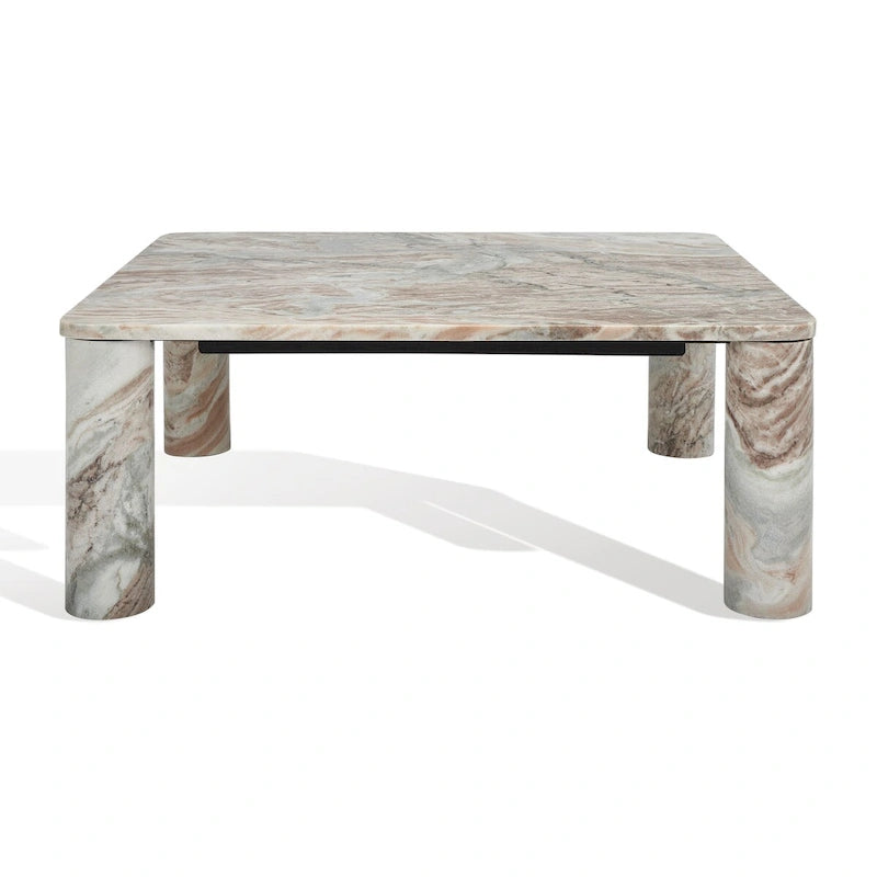 SAFAVIEH Couture Elenka, table basse carrée en marbre - 35 larg. x 35 prof. x 13 haut. (po) - 35Lx35Px13H