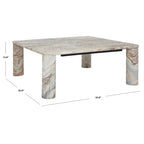 SAFAVIEH Couture Elenka, table basse carrée en marbre - 35 larg. x 35 prof. x 13 haut. (po) - 35Lx35Px13H