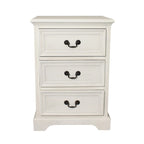 Antique White 3-drawer Solid Wood Nightstand