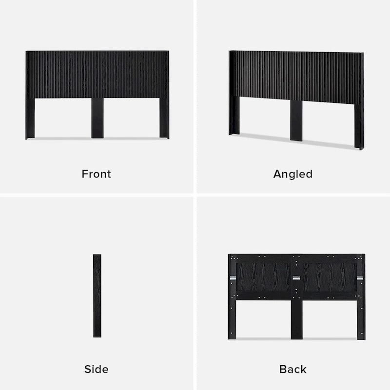 Tête de lit mopio Brooklyn, 158,5 cm de large, tête de lit seule, tête de lit en bois, ferme moderne, bohème, fixation murale, panneau cannelé