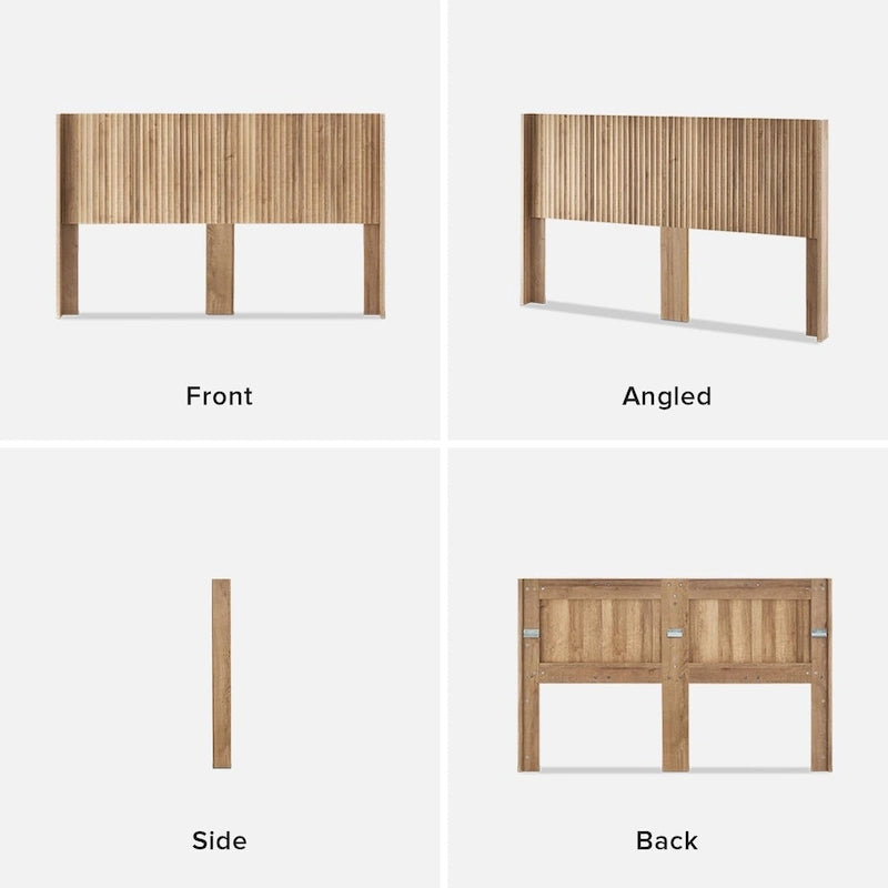 Tête de lit mopio Brooklyn, 158,5 cm de large, tête de lit seule, tête de lit en bois, ferme moderne, bohème, fixation murale, panneau cannelé