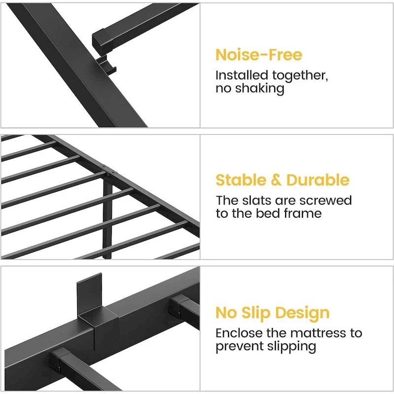 14 Inch Bed Frame with Storage, Load Up to 800Lbs,No Box Spring Needed