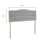 Upholstered King Headboard,Button Diamond Headboard,Adjustable Height,Solid Wood Leg,Linen Fabric Padded for King Size Bed