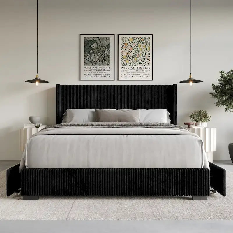 Rochester Full Upholstered Storage Platform Bed