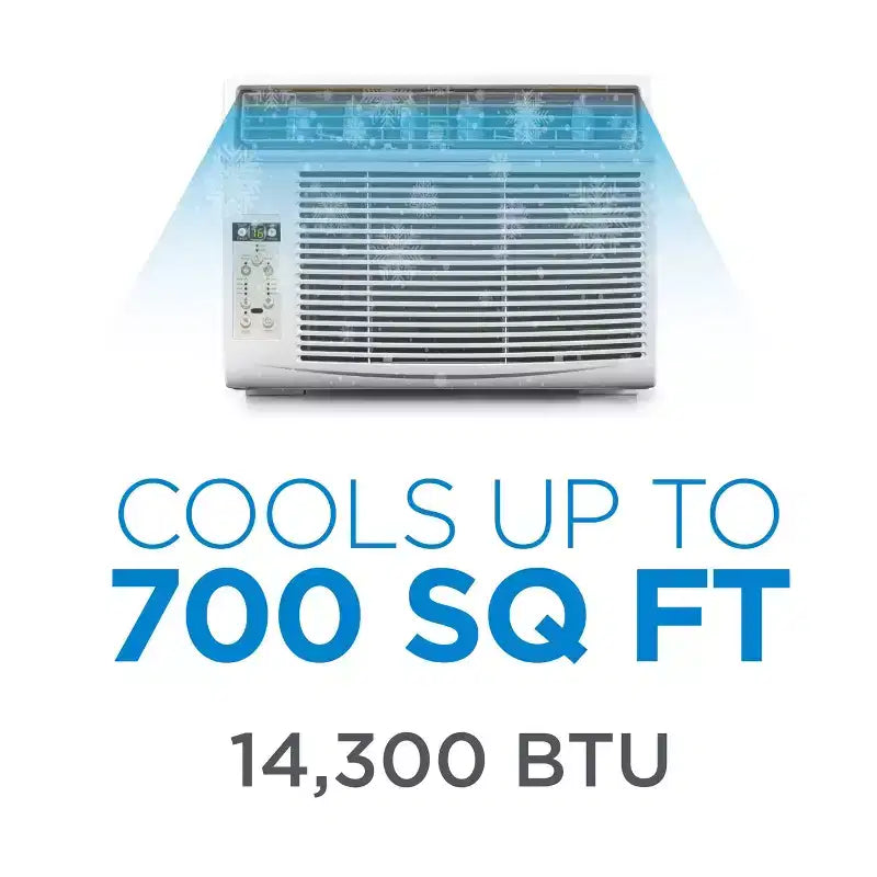 COMMERCIAL COOL CWAM145W6C 14,300 Remote Control and Adjustable Thermostat Window Air Conditioner, 14500 BTU, White
