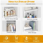 72 Tall Metal Lockable Wardrobe Armoire Storage Cabinet Locker with Hanging Rod for Garage, Gym, Home Office