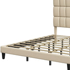 Moasis Queen/King Linen Upholstered Headboard Frame Platform Bed