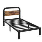 Lit en fer anti-basculement robuste de 40 pouces avec tête de lit en bois massif