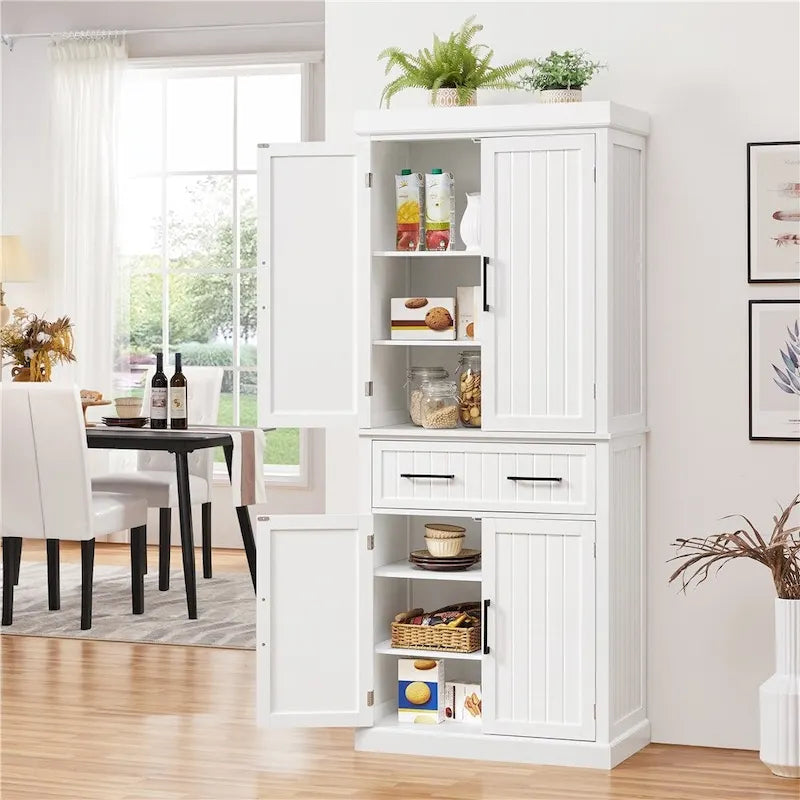 Meuble de rangement de cuisine en bois Yaheetech avec portes et étagères