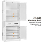 Meuble de rangement de cuisine en bois Yaheetech avec portes et étagères