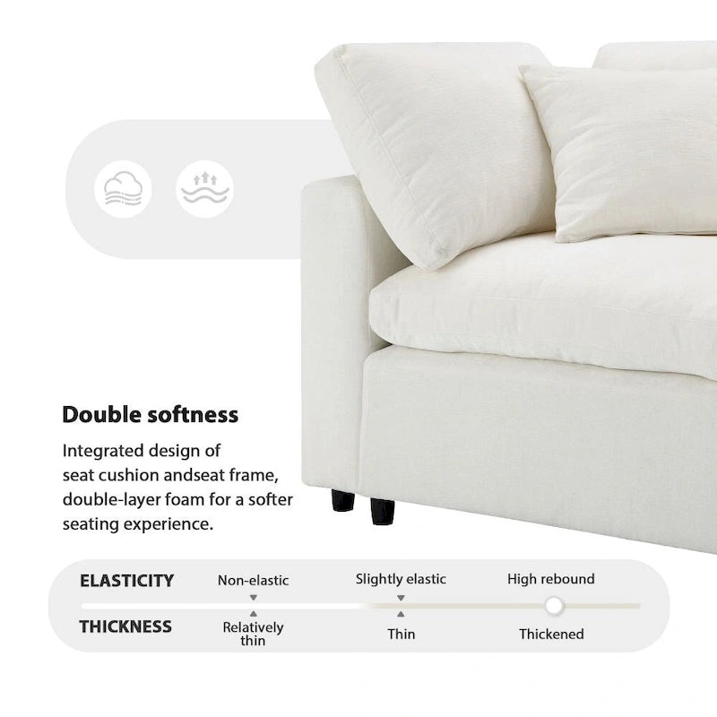 U Shaped Convertible Sectional Sofa with Ottoman