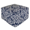 Majestic Home Goods Indoor Outdoor Navy French Quarter Ottoman Pouf 27 in L x 27 in W x 17 in H