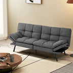 Futons Couch, Upholstered Convertible Folding Futon Sofa Bed for Compact Living Space, Apartment, Dorm,Faux Leather