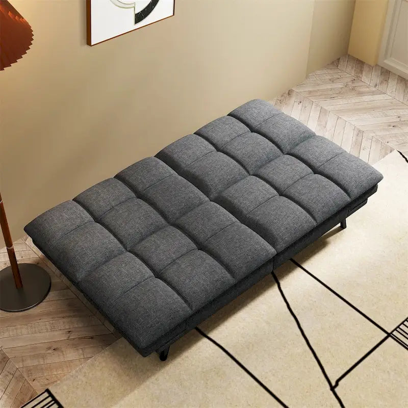 Futons Couch, Upholstered Convertible Folding Futon Sofa Bed for Compact Living Space, Apartment, Dorm,Faux Leather