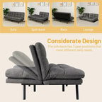 Futons Couch, Upholstered Convertible Folding Futon Sofa Bed for Compact Living Space, Apartment, Dorm,Faux Leather