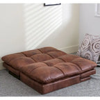 Futons Couch, Upholstered Convertible Folding Futon Sofa Bed for Compact Living Space, Apartment, Dorm,Faux Leather