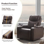 Sillón reclinable eléctrico con portavasos y puerto de carga USB