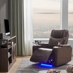 Sillón reclinable eléctrico con portavasos y puerto de carga USB