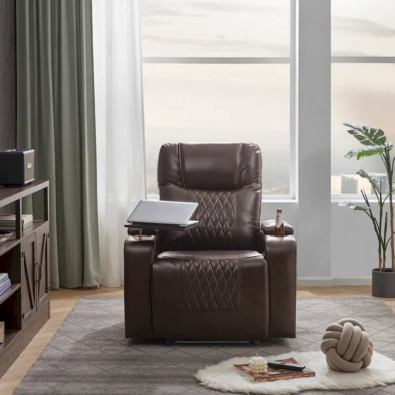 Sillón reclinable eléctrico con portavasos y puerto de carga USB