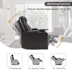 Sillón reclinable eléctrico con portavasos y puerto de carga USB