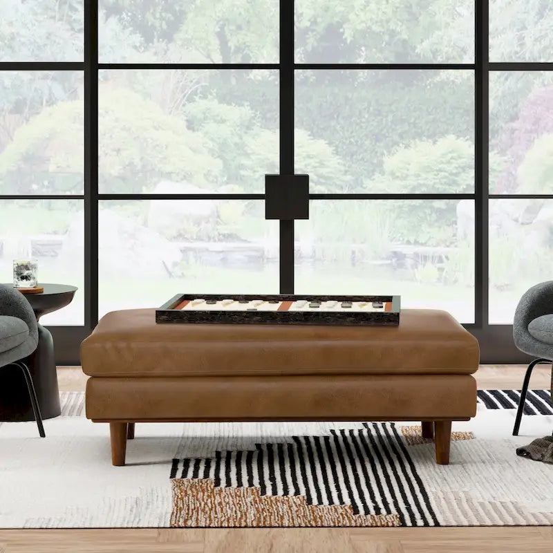 WYNDENHALL Brixley Pouf/Table Basse Mid-Century Moderne de 124,5 cm de large