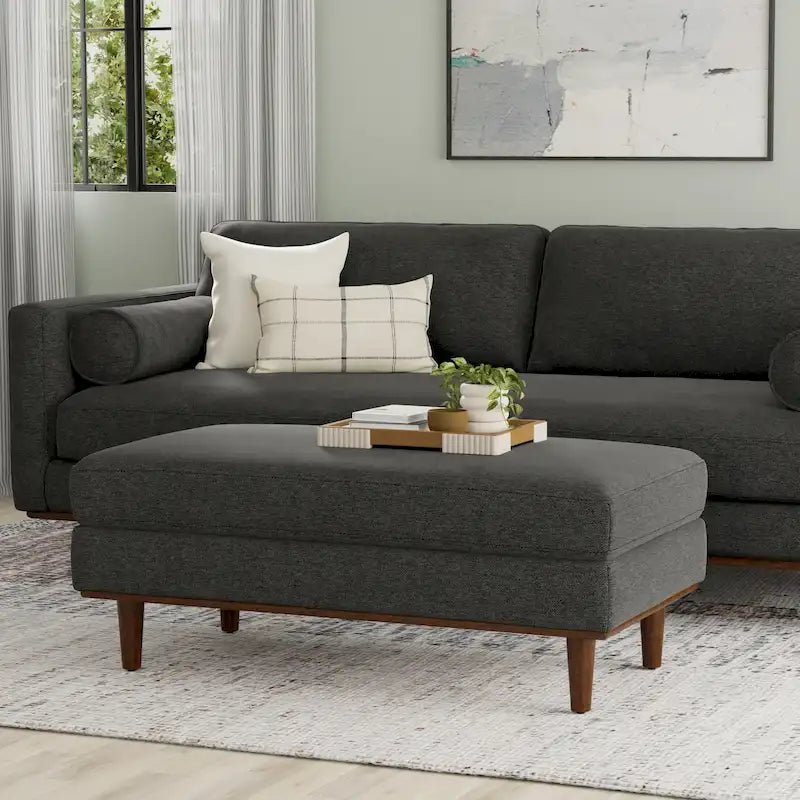 WYNDENHALL Brixley Pouf/Table Basse Mid-Century Moderne de 124,5 cm de large