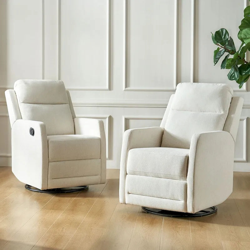 Lot de 2 fauteuils inclinables pivotants et basculants à 360 degrés en polyester moderne Diana de HULALA HOME