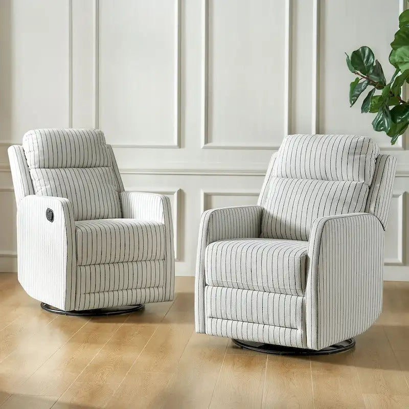 Lot de 2 fauteuils inclinables pivotants et basculants à 360 degrés en polyester moderne Diana de HULALA HOME