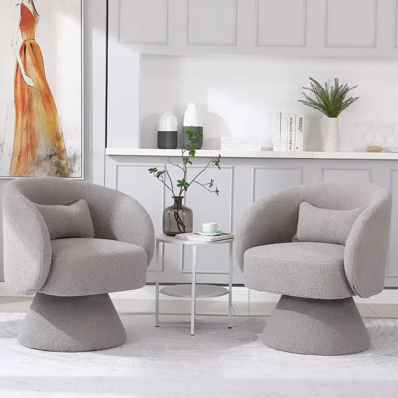 Upholstered Swivel Armchair (Set of 2)