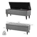 COZYMAN Banc de rangement capitonné, Ottoman rembourré avec rangement pour chambre à coucher - 50,8 L x 17,1 P x 18,3 H