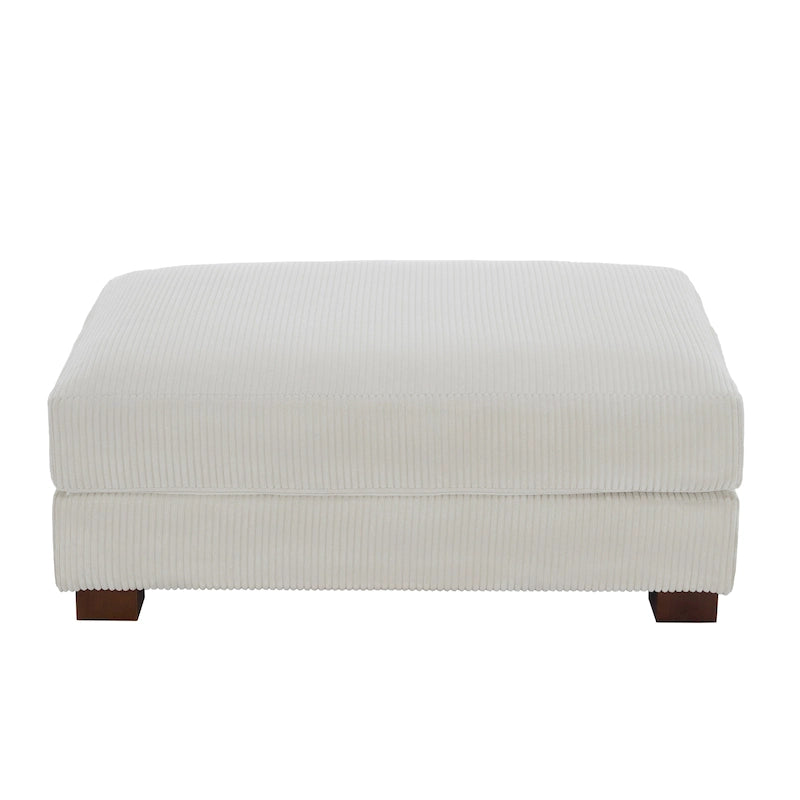 Modern Corduroy Fabric Oversized Accent Ottoman