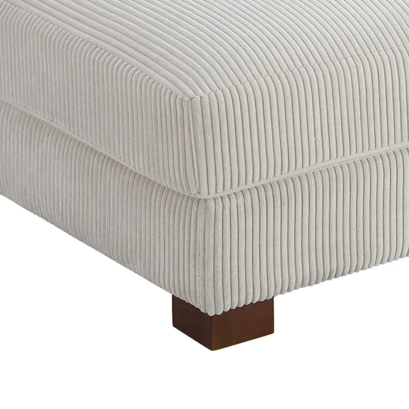 Modern Corduroy Fabric Oversized Accent Ottoman