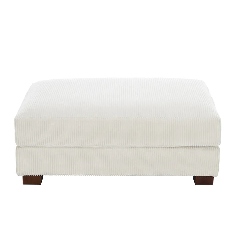 Modern Corduroy Fabric Oversized Accent Ottoman