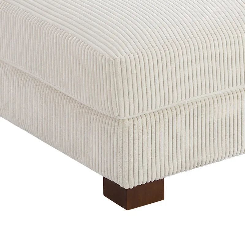 Modern Corduroy Fabric Oversized Accent Ottoman