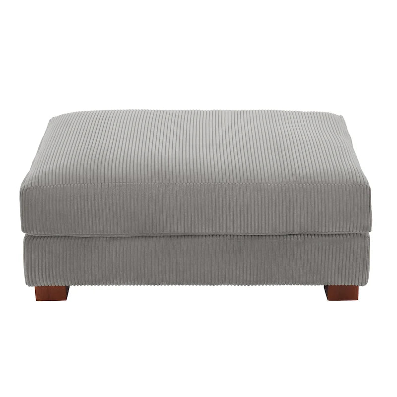 Modern Corduroy Fabric Oversized Accent Ottoman