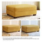 Modern Corduroy Fabric Oversized Accent Ottoman