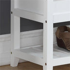 Wood Shoe Storage Bench with Lift-up Seat Cushion