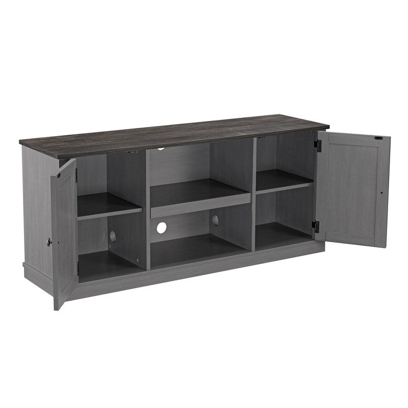 Meuble TV en bois brut imitation 54 po pour téléviseurs de 60 po - 54 po de largeur