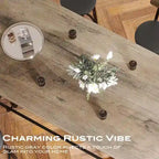 6-People Counter Bar Height Pub Table withe Footrest, Tall Bar Table with Thicken Wood Tabletop and Metal Frame for Home/Kitchen