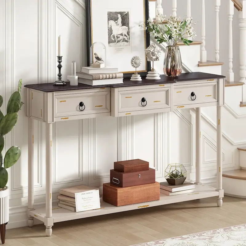 Console Table Sofa Table with Drawers for Entryway