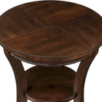 Wood Round End Table with Open Shelf
