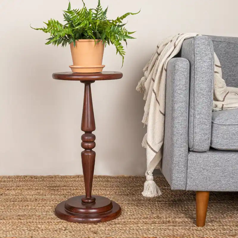 Bishop Pedestal Cocktail Side Table - 12.0L x 12.0W x 25.0H