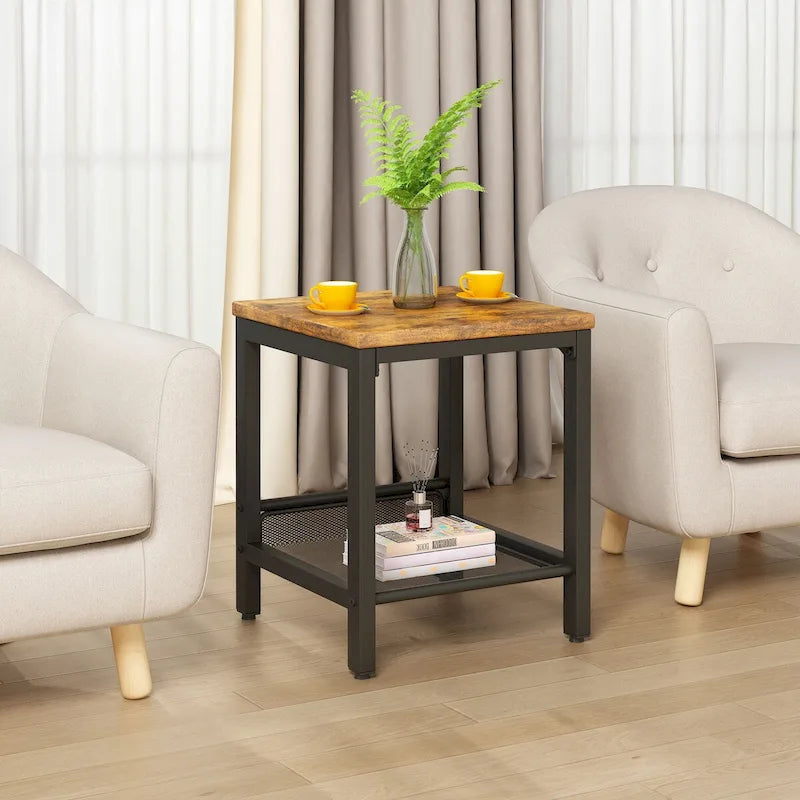 Ensemble de 3 tables basses, table basse avec 2 tables d'appoint carrées, ensemble de tables de salon pour bureau à domicile