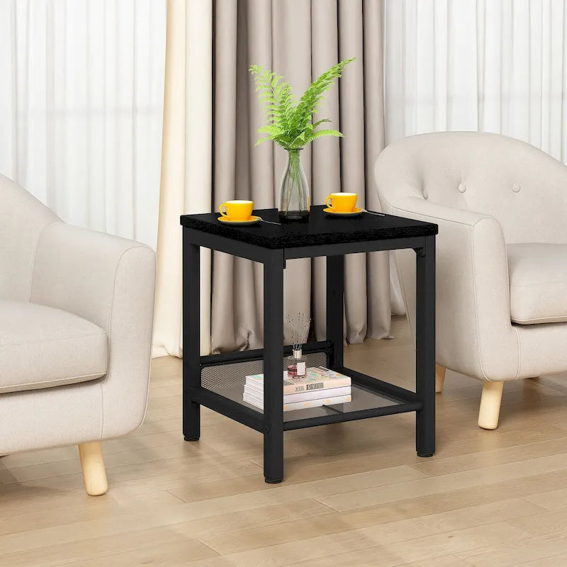 Ensemble de 3 tables basses, table basse avec 2 tables d'appoint carrées, ensemble de tables de salon pour bureau à domicile