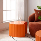 Modern Glam Round End Nesting Coffee Table Set for Living Room (Set of 2) No Assembled