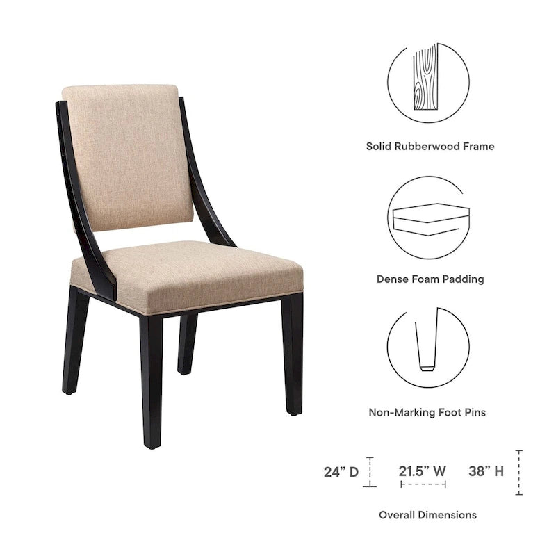 Chaises de salle à manger rembourrées en tissu Cambridge - Lot de 2