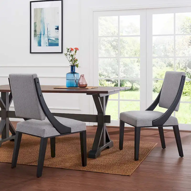 Chaises de salle à manger rembourrées en tissu Cambridge - Lot de 2