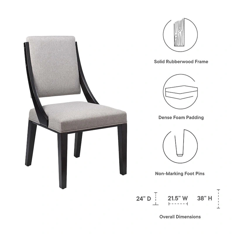 Chaises de salle à manger rembourrées en tissu Cambridge - Lot de 2