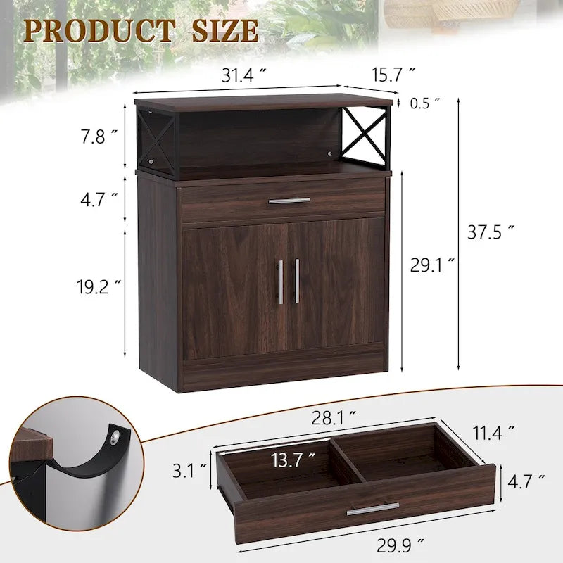 Futzca Sideboard Buffet Cabinet, Kitchen Storage Cabinet